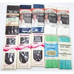 Wright's & Talon Vintage Bias Tape Lot‎ - Sewing Trim Craft Supplies - New